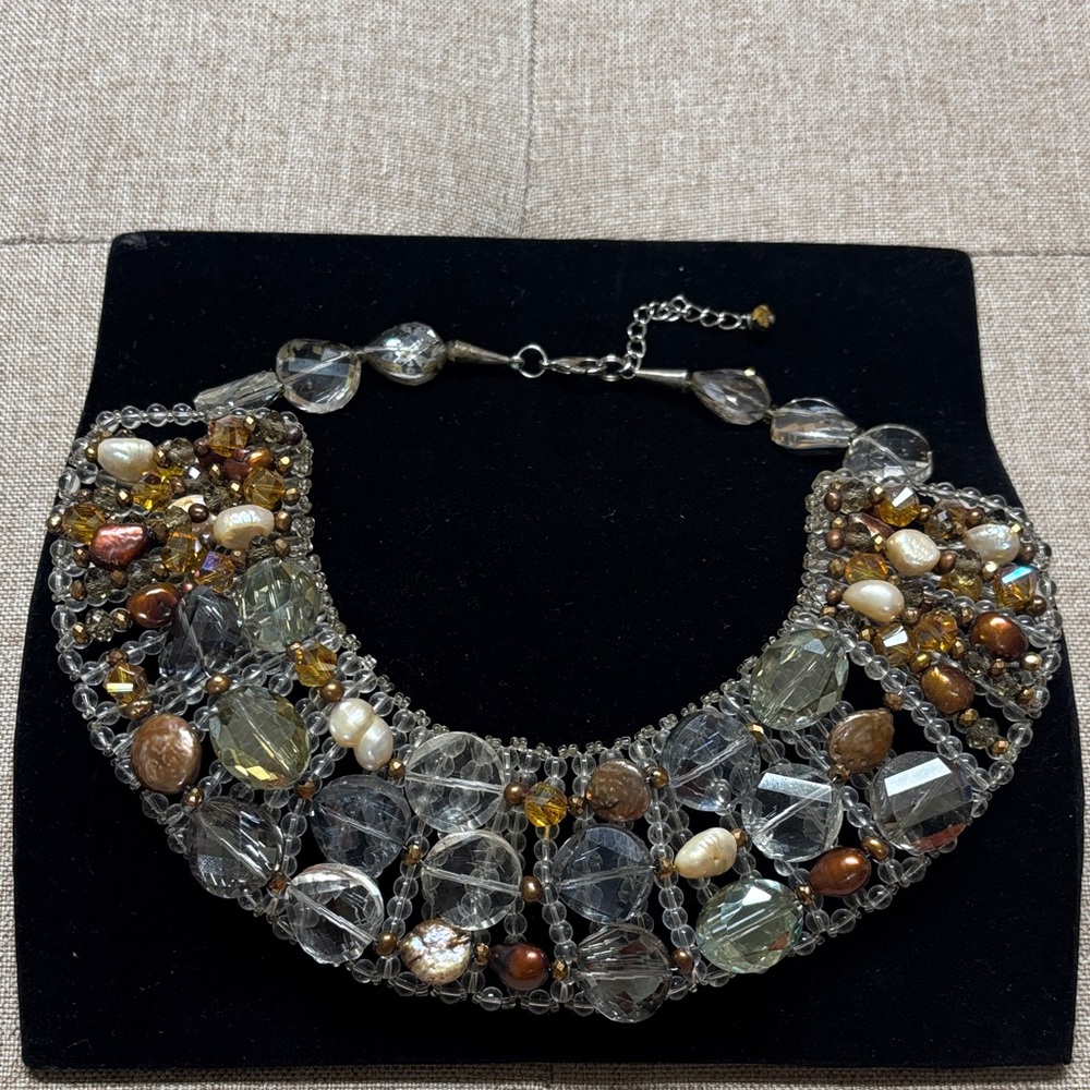 Exquisite Beaded Statement Necklace - image 1